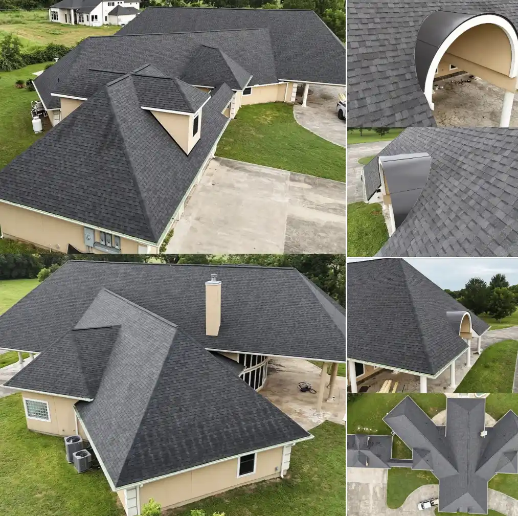 Beautiful new asphalt shingle roof completed by your trusted Bismarck Roofing Company