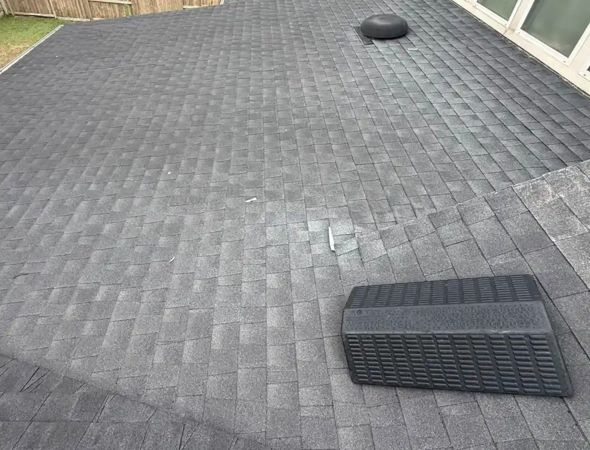 Bismarck, North Dakota roof inspection of asphalt shingles and roof vent on a residential home by Bismarck Exterior Pros.
