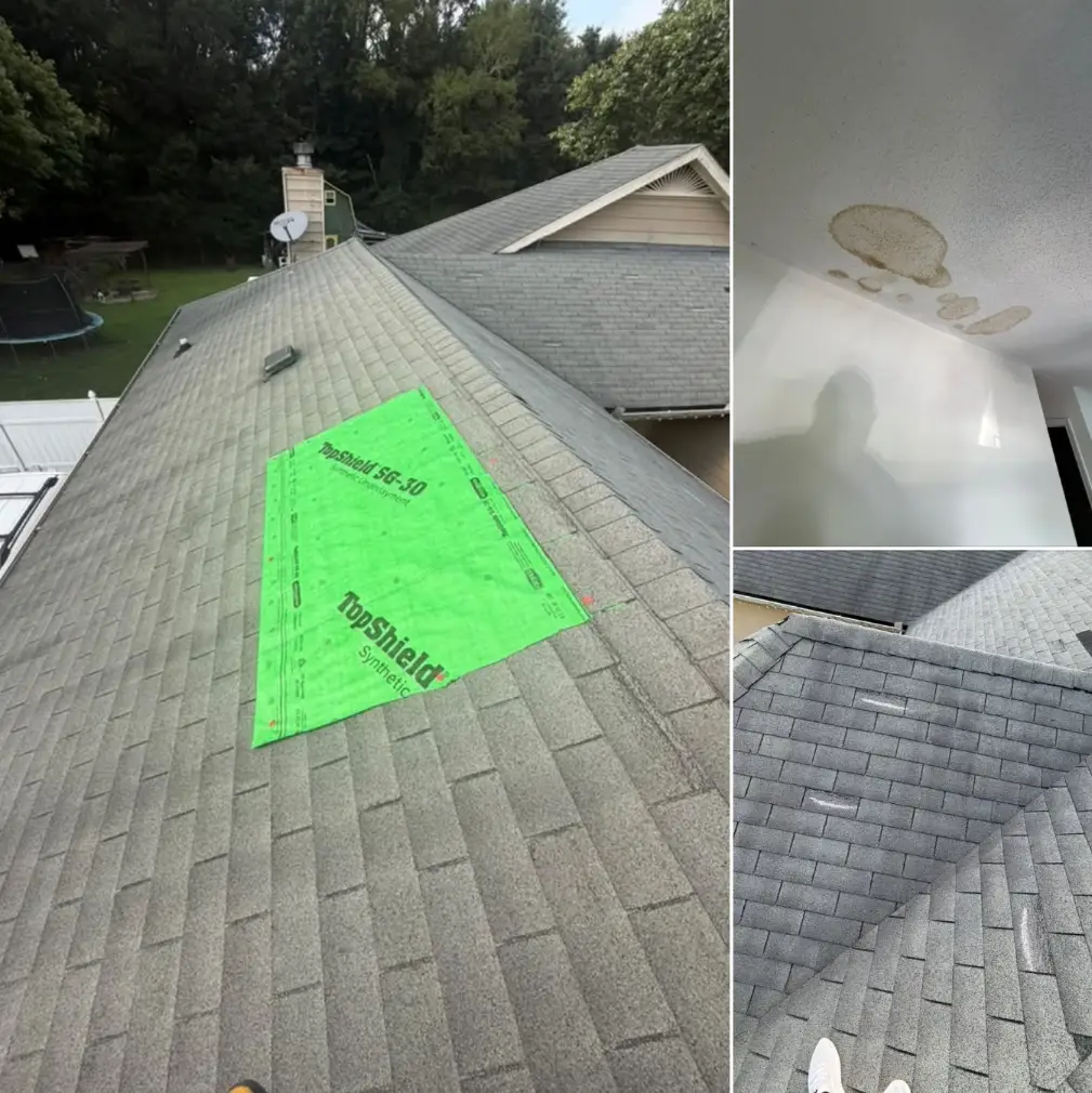 Wind damage roof leak repair experts from trusted Bismarck Roofing Company